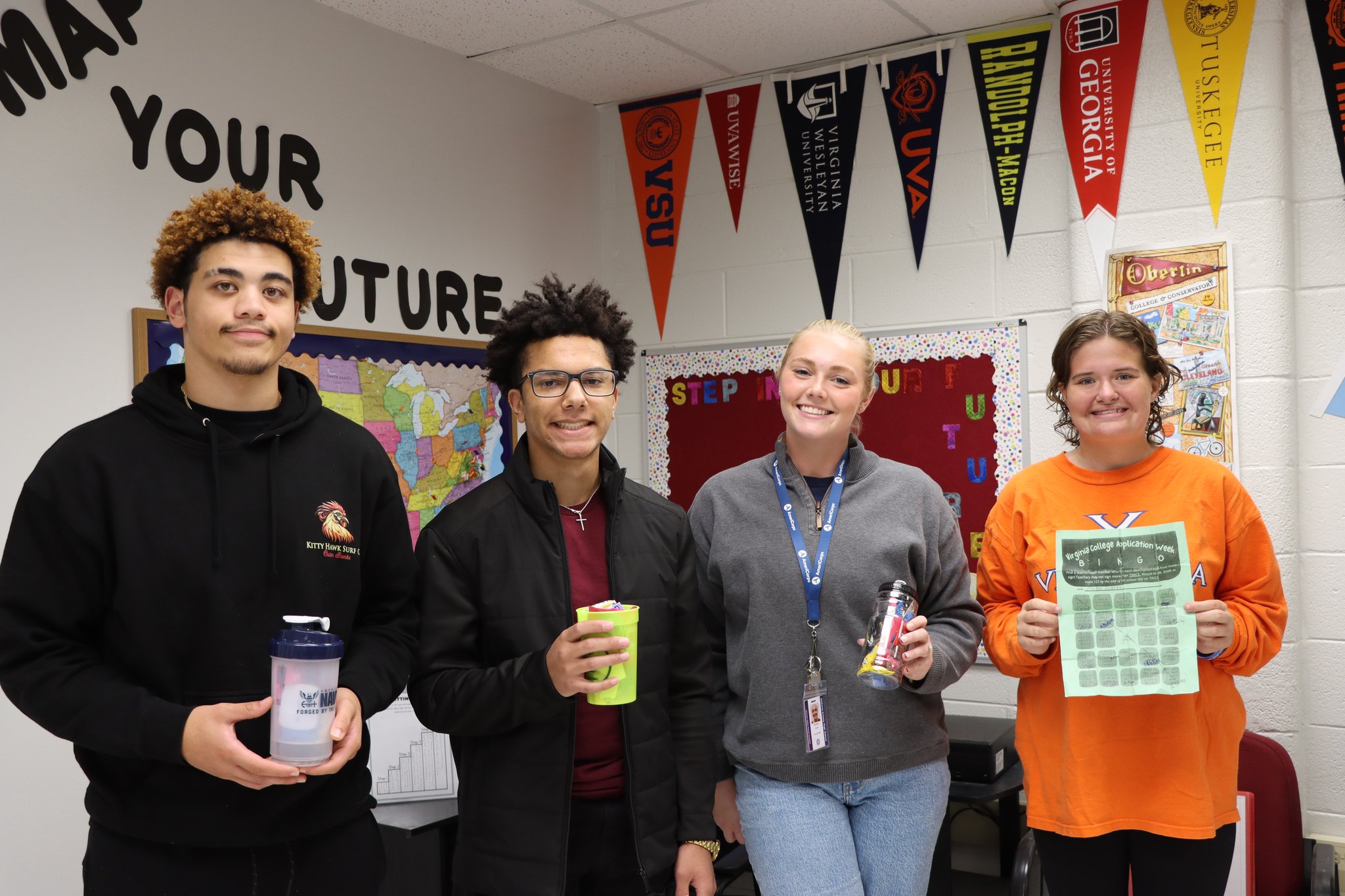 Students participating in College Week bingo activities