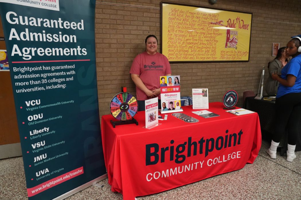 Brightpoint Community College booth at Petersburg High School expo