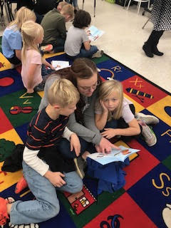 Families at the Raising a Reader literacy night at Independence Elementary, Grayson County
