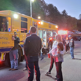 Norton Fire Department visiting Norton Elementary School as part of a community partner event