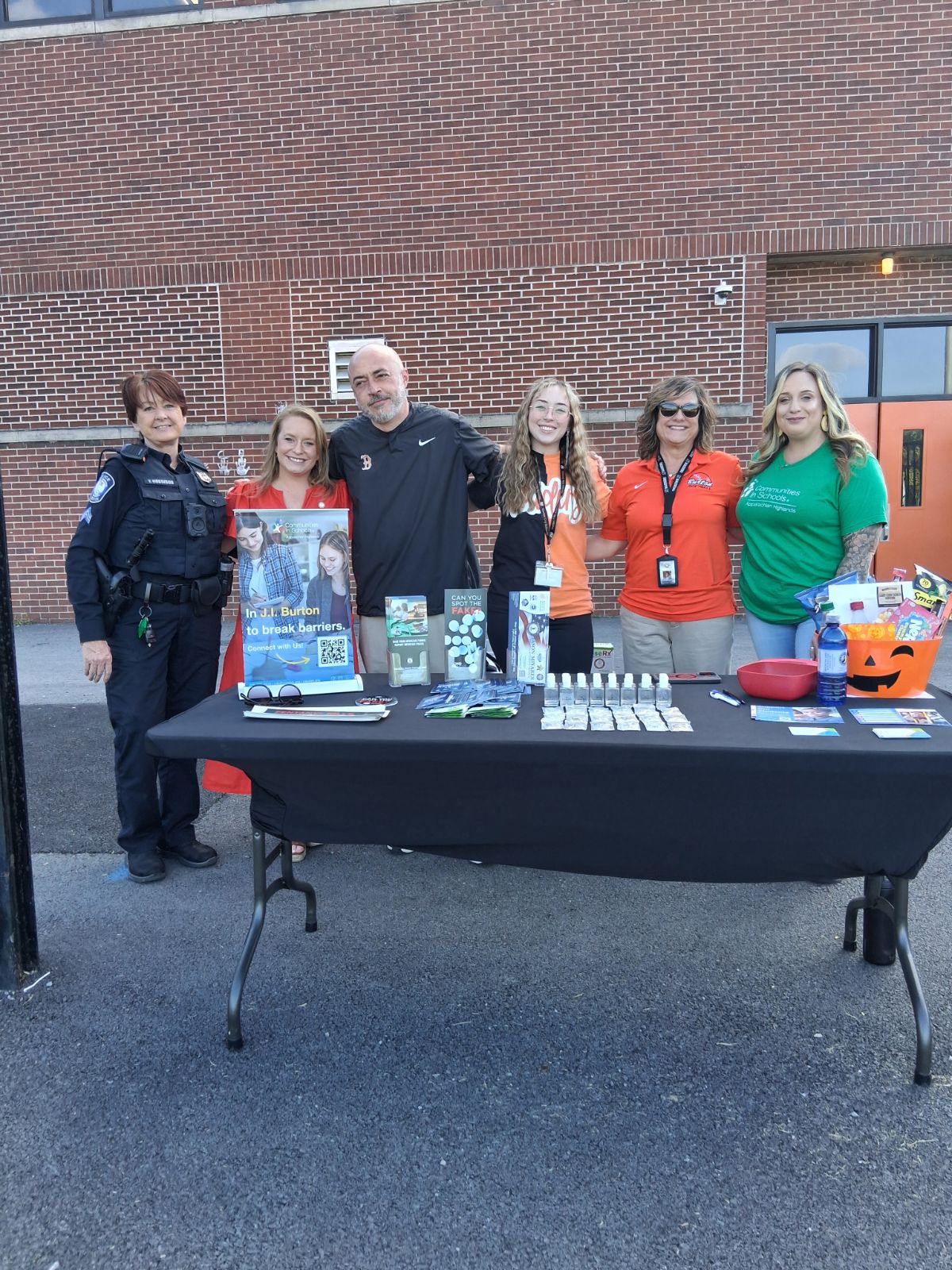 Community partners tabling at a J.I. Burton High School outreach event