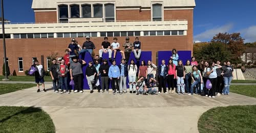 Page County Middle School students during JMU college visit