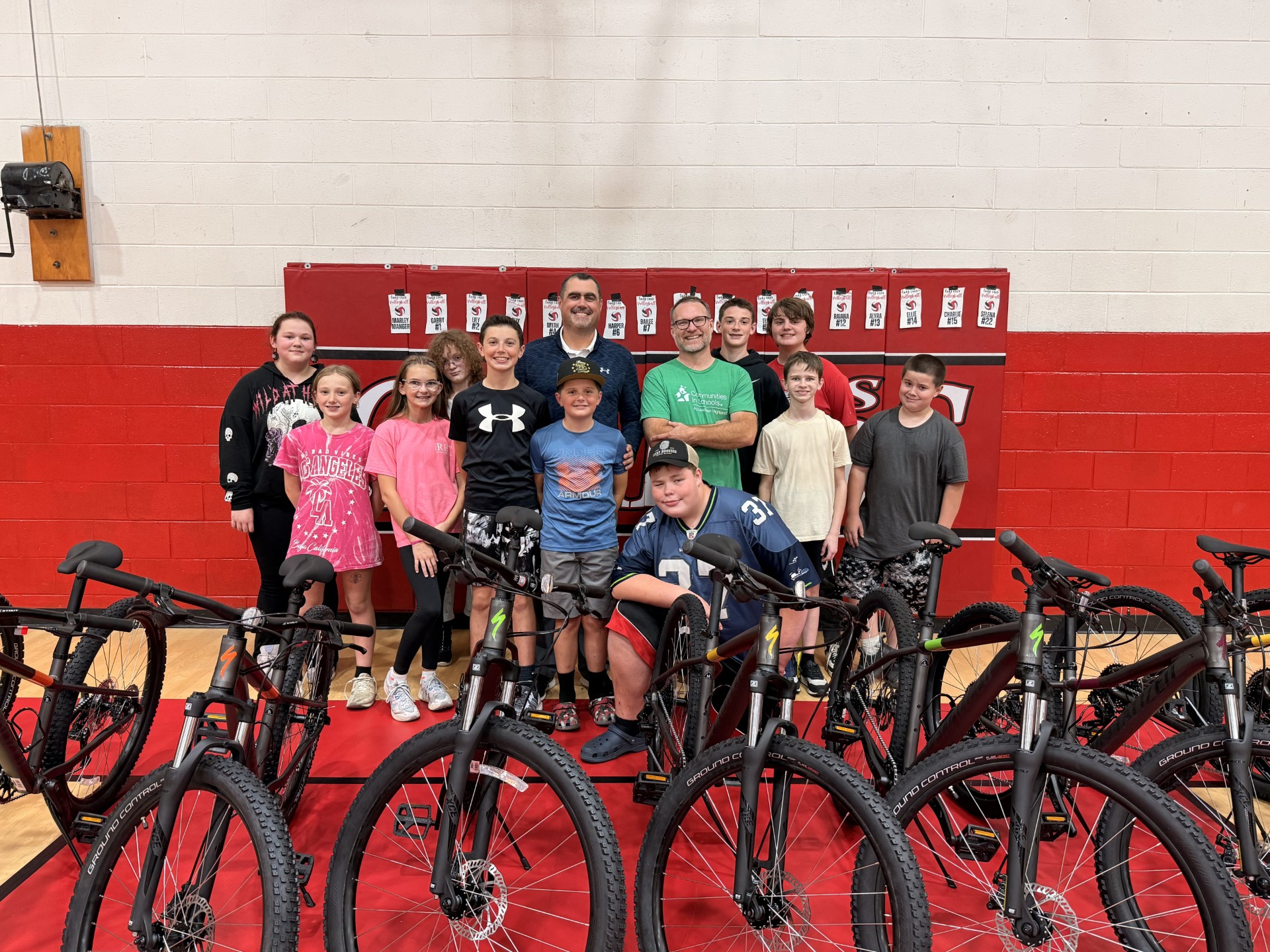 Students and parents building bicycles at Damascus Middle Bike Build Bash, Washington County