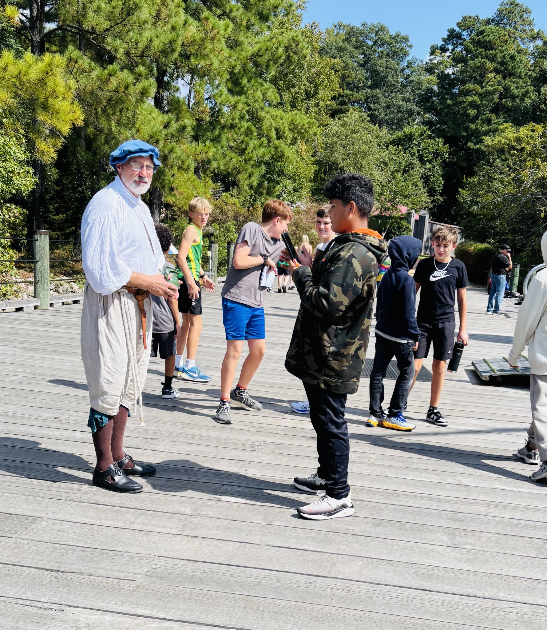 Students sketching during a Jamestown field trip